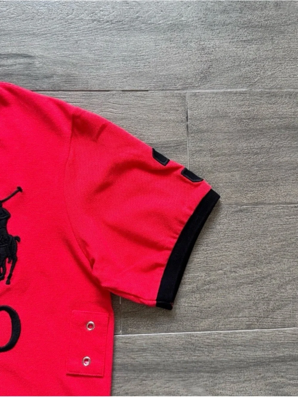 Polo by Ralph Lauren Red Polo with Black Contrast Collar - Chicago Crest